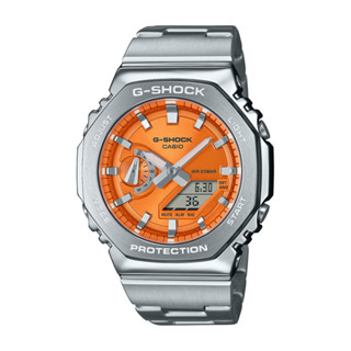 【CASIO 卡西歐】G-SHOCK 高質感金屬 絢彩錶盤 橘 簡約百搭 八角錶殼 GM-2110D-4A 44.4mm