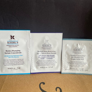 KIEHL’S契爾氏｜超彈潤微導保濕水精華、A醇全能新生抗痕精華、鐳射三酸煥膚精華液｜全新試用包｜3ml、1.5ml