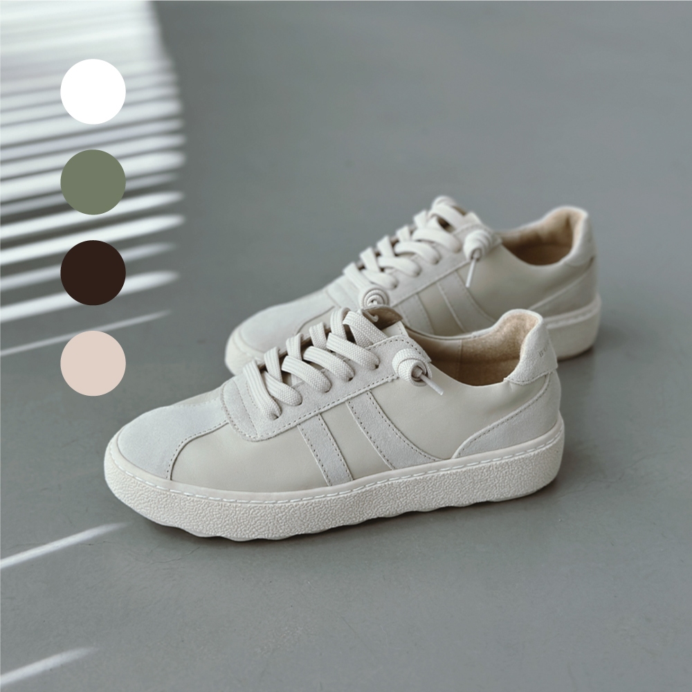 貓鬍鬚厚底德訓鞋。防水鞋 小白鞋 休閒鞋 增高 復古 台灣製 Bubble Nara波波娜拉。NA38-W16