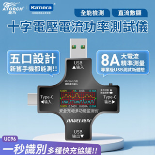 附發票 現貨🉐【臺灣出貨】炬為Type-C usb PD 快充十字型 電流表 測試儀 充電器檢測儀 直流電壓表 uc96