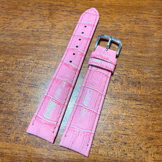 錶帶屋 LIMA 義大利進口牛皮壓鱷魚紋真皮錶帶桃紅粉紅色20mm 18mm 14mm 16mm 14mm 12mm