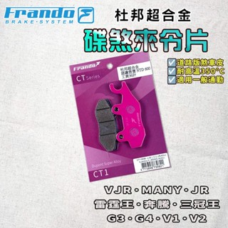 FRANDO｜VJR 來令片 來令 煞車皮 杜邦超合金 適用 MANY 魅力 G3 G4 奔騰 三冠王 雷霆王 V2