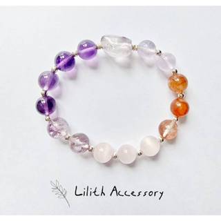 Lilith Accessory 九紫離火 紫水晶 紅瑪瑙 純銀 水晶 手鍊 手環 禮物