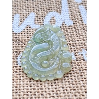 天然翡翠緬甸玉A貨翡翠玉珮墜-冰種 龍如意