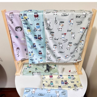 日本KUSUGURU JAPAN貓趣速乾涼感巾 貓咪法鬥刺繡涼感冷感毛巾（正品非仿品）日本設計兒童/外出攜帶/家庭/旅行