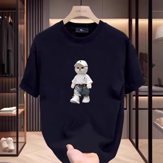 【董小姐】100%純棉短袖 圓領上衣 寬鬆顯瘦上衣 可愛印花上衣 正韓上衣 歐美穿搭 日韓版上衣 oversizeT恤