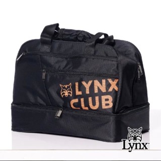 Lynx Golf 男女Lynx山貓印花造型硬底式旅行外袋/雙層運動衣物袋（黑色）