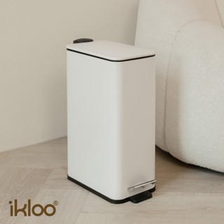 PBL109 【ikloo】簡約窄型腳踏式垃圾桶 加高款15L-2色可選 (緩降功能 附提把 輕奢簡約)