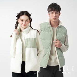 【ELLE ACTIVE】 *男女共款*保暖雙面穿立領背心-淺綠色 (EA24A2F6001-41)