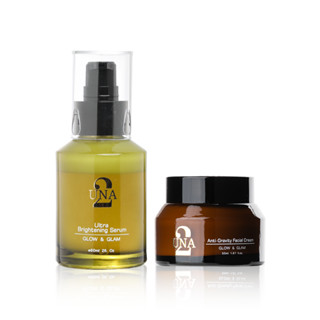 【百匡】高光美白精華液 60ml + 海罌粟沙棘繃亮霜 50ml - UNA