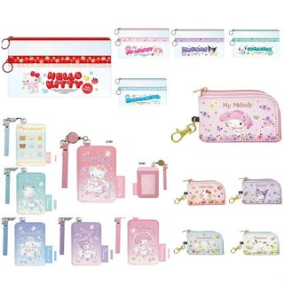 ♥小花花日本精品♥Hello Kitty美樂蒂 酷洛米 帕恰狗 大耳狗 布丁狗 拉拉熊 易拉扣票卡零錢包 伸縮票卡夾 透