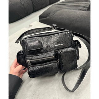 【新款】Balenciaga Superbusy 黑色皮革肩背包 巴黎世家 男包｜ASCE精品代購