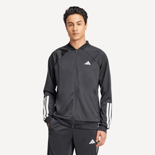 ADIDAS 外套 3S KNIT JKT 黑色 三線 內磨毛 運動外套 男 JH3279