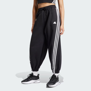 ADIDAS 長褲 W FI 3S PARA PT 黑 三線 寬版 縮口 棉褲 女 IV7510