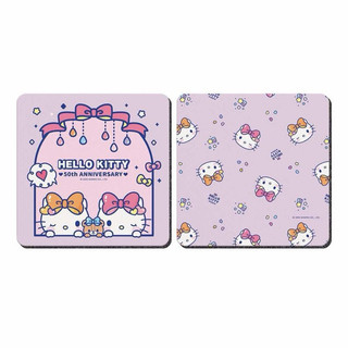 【2入】HELLO KITTY凱蒂貓50週年軟式珪藻土吸水杯墊 墊子 隔熱墊 馬克杯墊 飲料杯墊 居家生活 廚房用品