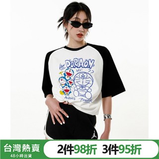 【Fancy CJ019】100%純棉 哆啦A夢 oversize 寬鬆上衣 短袖 T恤 短袖上衣 短袖T恤 夏天衣服