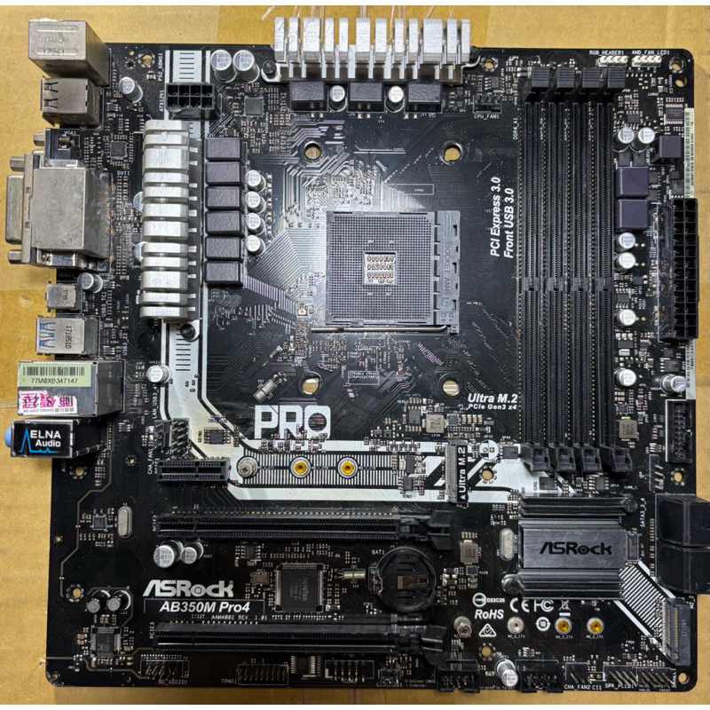華擎主機板 B350M PRO4支援AMD RYZEN AM4腳位 CPU 二手良品