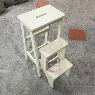 [HOME] 樓梯椅 象牙白 折疊椅 嘉裡快遞限1張 階梯椅 工作椅 高腳椅 吧檯椅 風置物架 三層架 實木椅 展示架