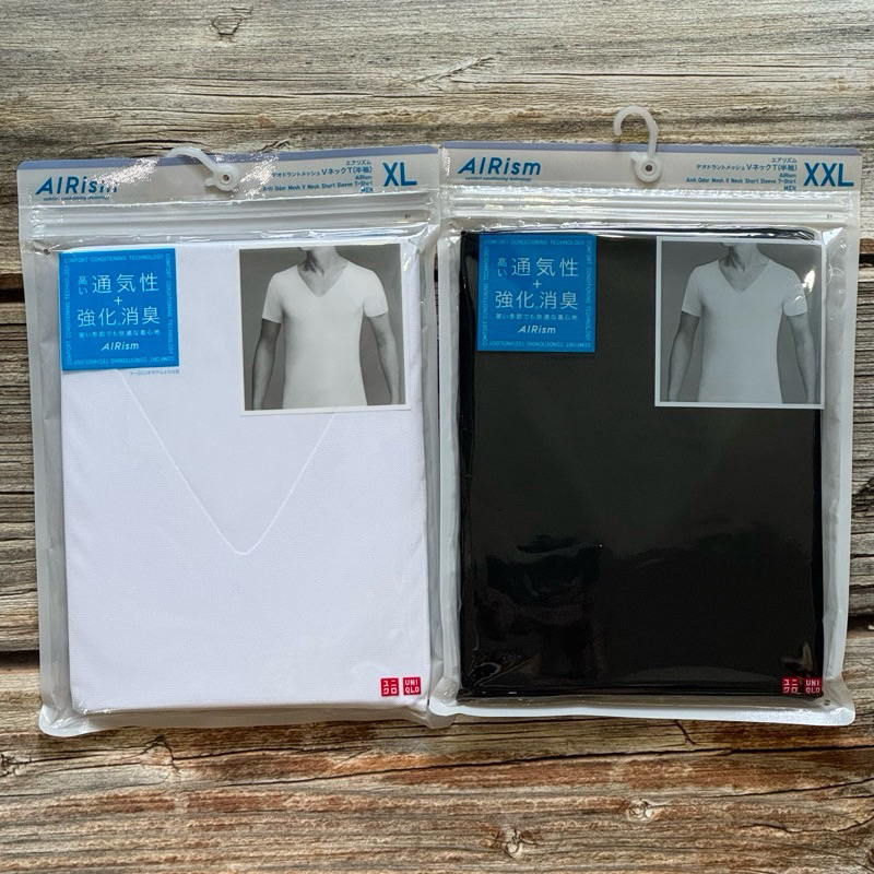 AIRism 日本Uniqlo 男-涼感（網眼抗異味）V領短袖、坦克背心上衣