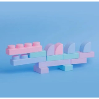 MOOMU 馬卡龍香草軟積木 (鱷魚) 安全無毒 無稜角 無塑化劑