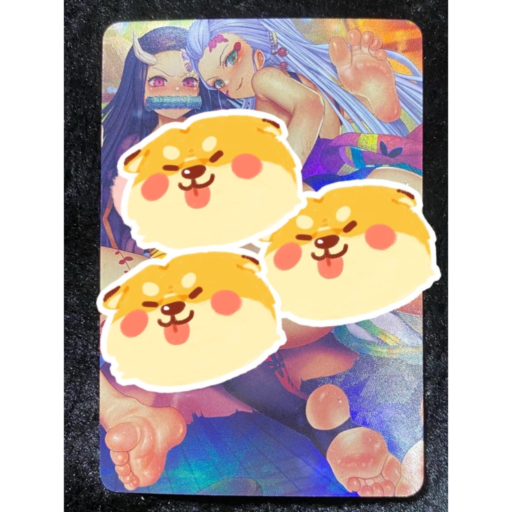 鬼滅之刃 手工同人卡 裸足 禰豆子＆墮姫 浮雕閃卡《紳士卡》