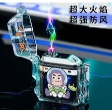 卡通圖案 ( 蠟筆小新 ) 透明炫彩雙電弧電子點菸器 ( 充電版 )