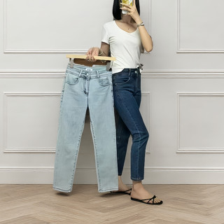 CHILL現貨 韓國FSY高腰顯瘦牛仔褲 煙管褲 女生牛仔褲 修身顯瘦 顯腿長褲 韓系穿搭 牛仔長褲 預購