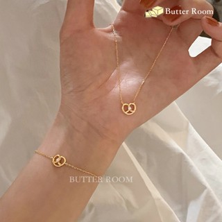 Butter Room S925純銀項鍊 交織的愛 （金/銀）免運 蝴蝶餅項鍊 愛心項鍊 扭結 鋯石 手鍊 鹼水包