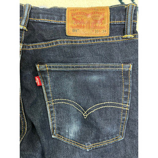 近全新正品Levis 511(W31)藍系仿舊刷紋合身彈性牛仔褲