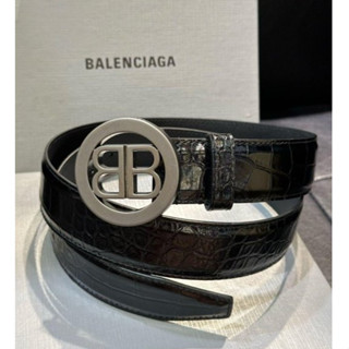 *漢森精品* Balenciaga 巴黎世家 牛皮 鱷魚壓紋 皮帶 寬 3.5 cm 現貨 85 ~