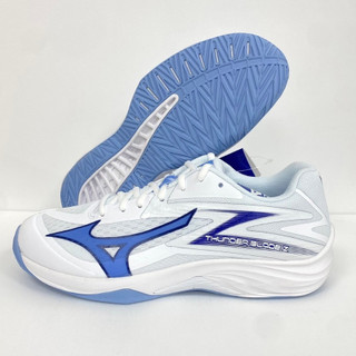 【大自在】MIZUNO 美津濃 2.5E寬楦 男女排球鞋 THUNDER BLADE Z 白水藍 V1GA237097