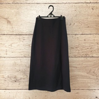 *♡*Uniqlo 黑色 簡約前開衩彈性長裙/顯瘦 近新 二手《Anna的百寶箱》