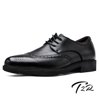 【T2R】瑕疵出清-時尚真皮雕花造型內增高厚底休閒男皮鞋-增高約7公分-黑/咖啡-5985-1913/5985-2102