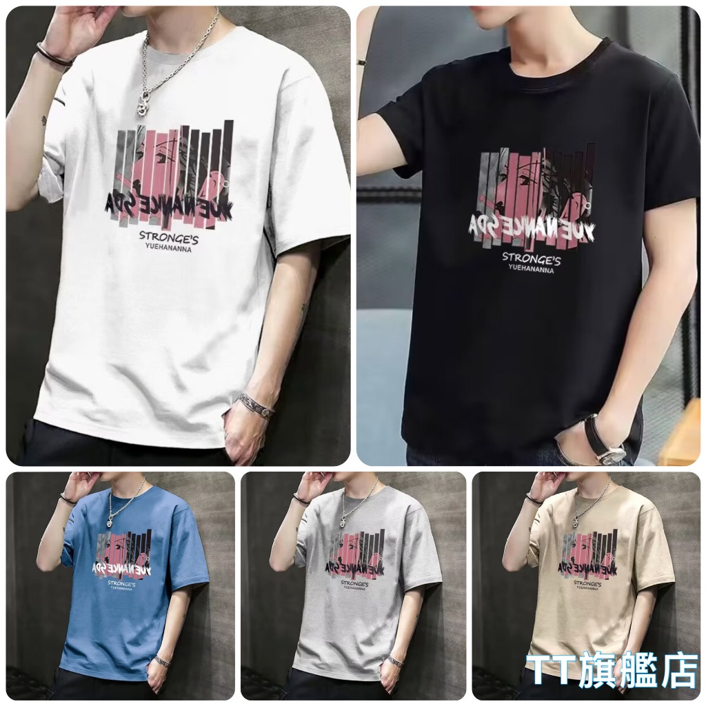@TT旗艦店 韓版 短袖男 男生短袖寬鬆T恤男 港風89 衣服 印花T恤 男女衣著 男生上衣短袖 短T T766