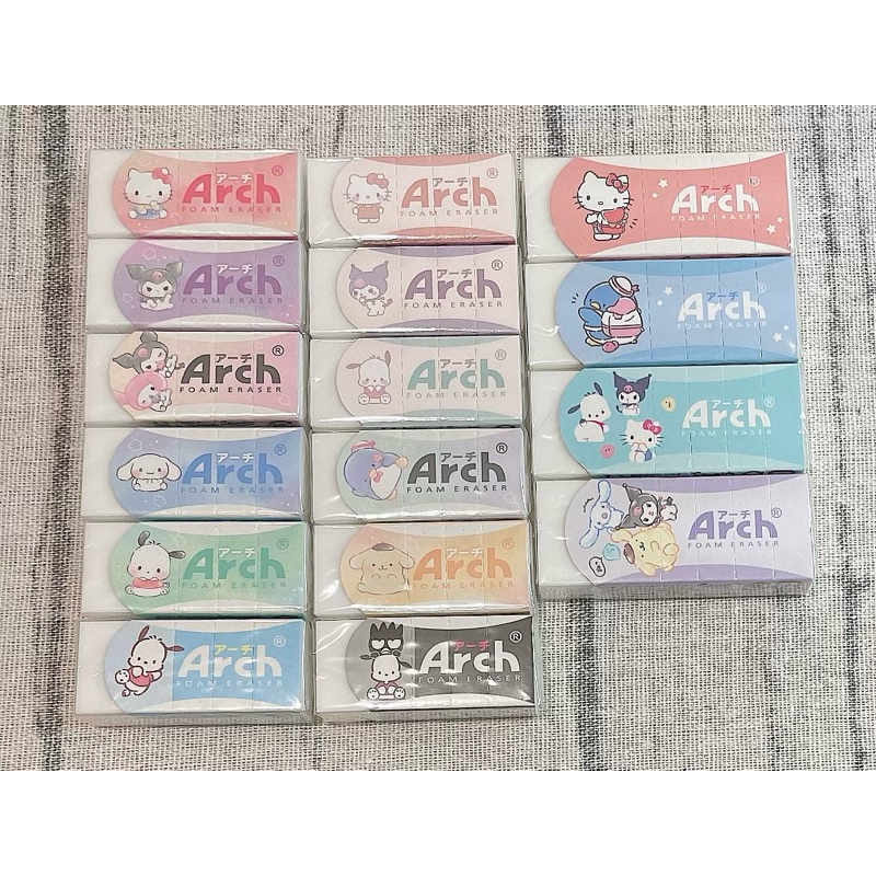 Arch 橡皮擦（大/小尺寸）三麗鷗 大耳狗 凱蒂貓 美樂蒂 雙子星 布丁狗 庫洛米 酷企鵝 帕恰狗 人魚漢頓 醜魚