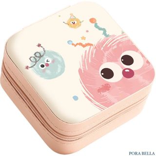 <Porabella>新款可愛皮革首飾盒 調皮小煤球可愛飾品盒 飾品戒指項鍊耳環耳夾收納 展示收納盒防水 交換禮物