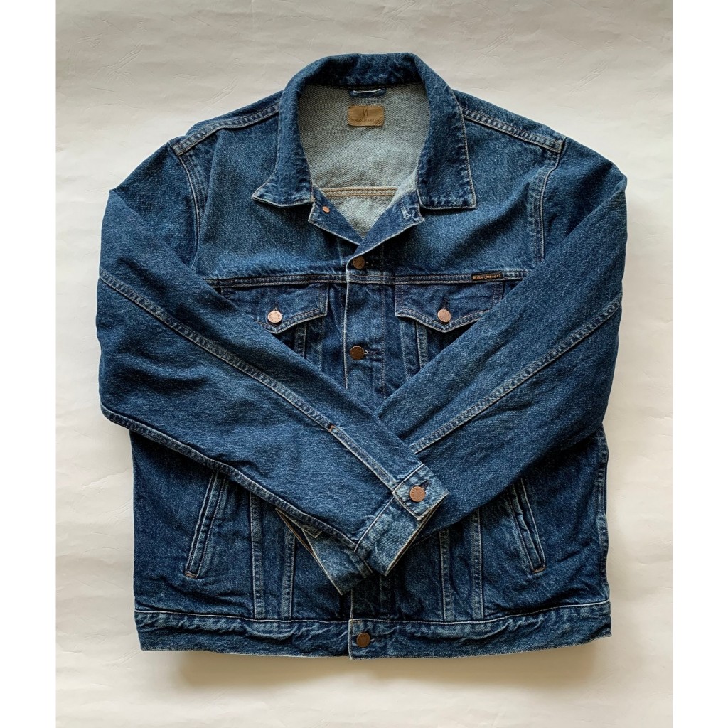 Nudie Jeans 牛仔外套 中藍  刷色 瑞典 丹寧 外套 Type III Robby