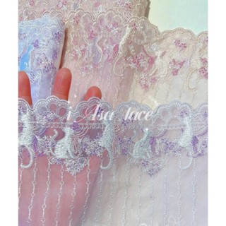 《iAsa愛莎の》手作材料✂外單宮廷風貓咪雙邊熊貓網紗刺繡花邊diy高級洋裝禮服蝴蝶結娃衣髮飾