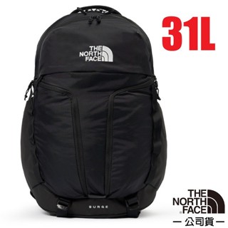 【美國 The North Face】多功能電腦揹包 31L 15吋筆電 SURGE 書包 休閒後揹包/宇宙黑 52SG