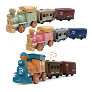 MACRO GIANT 聲光火車玩具 按壓滑行 復古火車玩具 音樂 燈光 爬行玩具 Train Carriage Toy