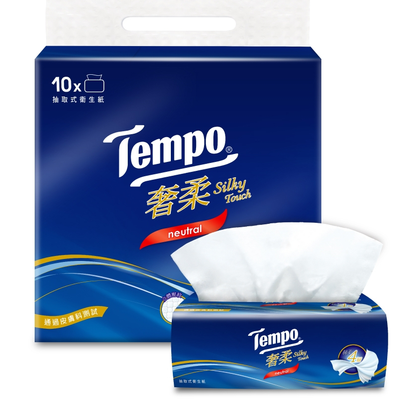 Tempo 奢柔四層抽取式衛生紙 無香(80抽/1包)抽取式 衛生紙 櫻花