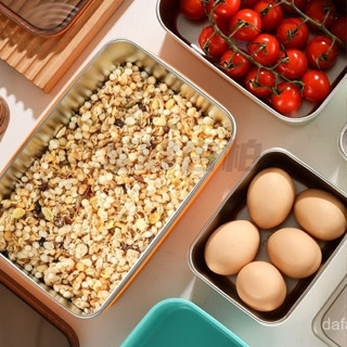 【生活用品】食品級316飯盒 不銹鋼 保鮮盒帶蓋 冰箱收納盒 可微波爐加熱 雙層防燙 保鮮盒 便當盒 廚房收納 收納盒