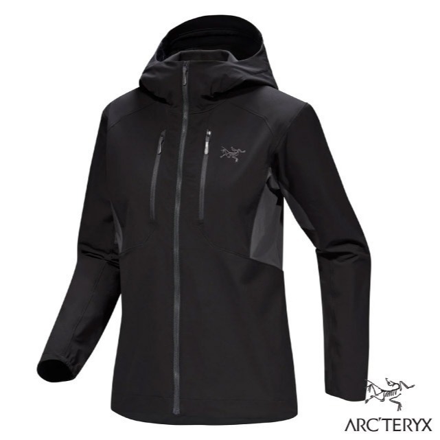 【ARCTERYX 始祖鳥】女 透氣防風 軟殼連帽外套 Psiphon 登山外套_黑/墨灰 X000009515