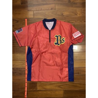日本職棒 歐力士猛牛 2010 開幕戰特典 單層 短袖風衣 (外套 夾克 NPB 棒球 棒壘 壘球 訓練 練習 紅色)
