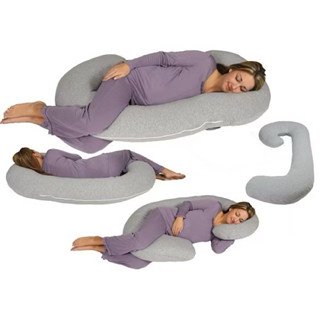 正品 Snoogle Leachco Body Pillow 孕婦專用抱枕 -淺灰色款(含枕套)
