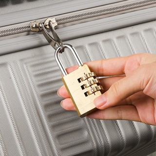 銅色 3位密碼鎖 行李鎖 行李箱鎖 防盜鎖 密碼鎖頭 櫃子鎖 掛鎖 密碼鎖 揹包鎖【JA421】99750走走去旅行