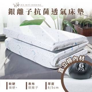大老婆寢具【銀離子抗菌透氣床墊 厚度5/8公分】直立棉 銀離子 除臭 防蟎 抗菌 抗靜電 好收納 學生床墊 宿舍床墊