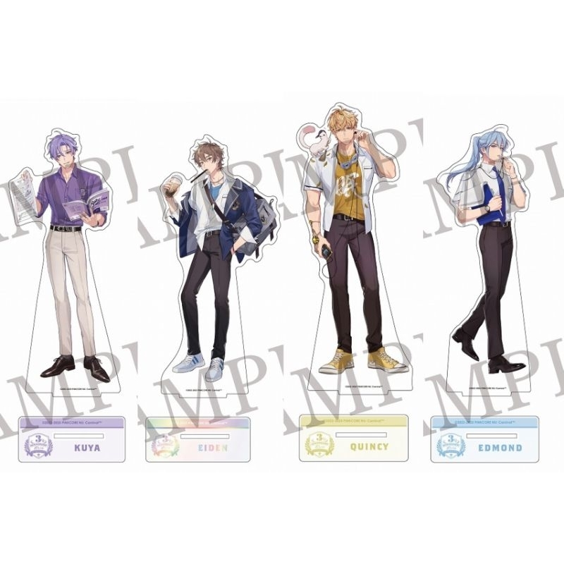 【新世界狂歡 三週年】安美咖啡 立牌 壓克力相框｜伊得｜玖夜｜艾德蒙特 | 崑西 | 布儡 | 八雲｜證件卡套