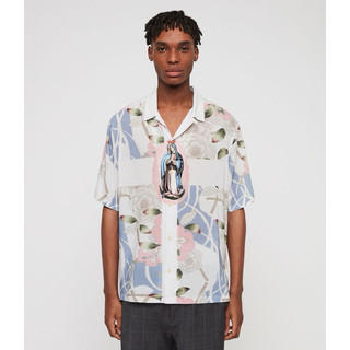 瘦子著用 allsaints all saints 聖母 羊頭 襯衫 古巴領 古巴領襯衫 短袖襯衫 花襯衫 ESO 瘦子