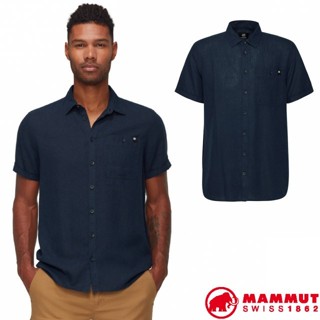 【MAMMUT 長毛象】男 透氣防曬混紡 短袖排汗襯衫 Alvra Summer 休閒上衣/海洋藍 01580
